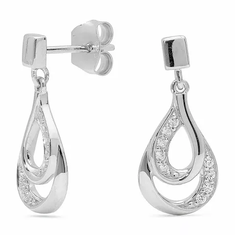 Långa droppe örhängen i silver