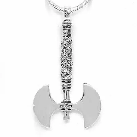 långt oxe hängen i oxiderat sterlingsilver