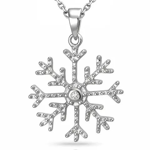 snöflinga zirkon halsband i silver med hängen i silver