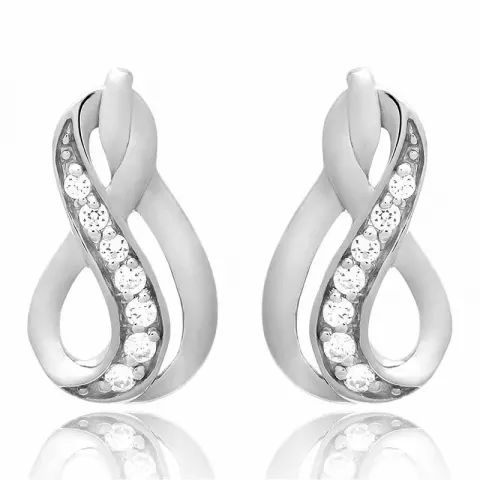 Infinity set med örhängen och halsband i silver vit zirkon
