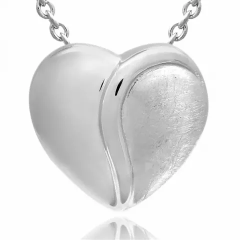 Hjärta set med örhängen och halsband i silver