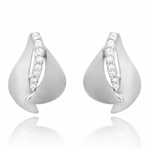  set med örhängen och halsband i silver vit zirkon