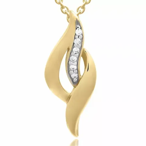 set med örhängen och halsband i förgyllt silver vit zirkon