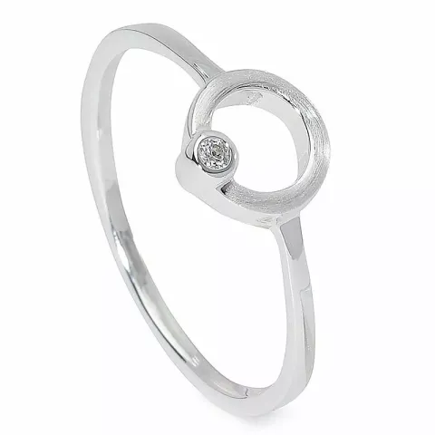 Enkel rund zirkon ring i silver