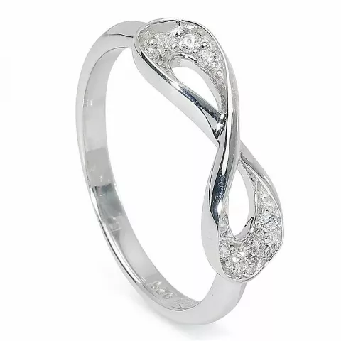 Elegant infinity zirkon ring i silver