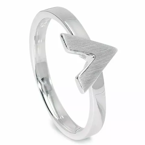 Borstat V ring i silver