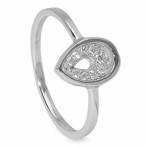 Ringar: droppe zirkon ring i silver