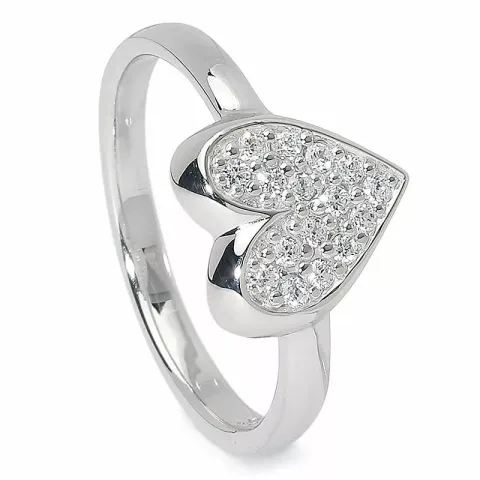 Stor hjärta ring i silver