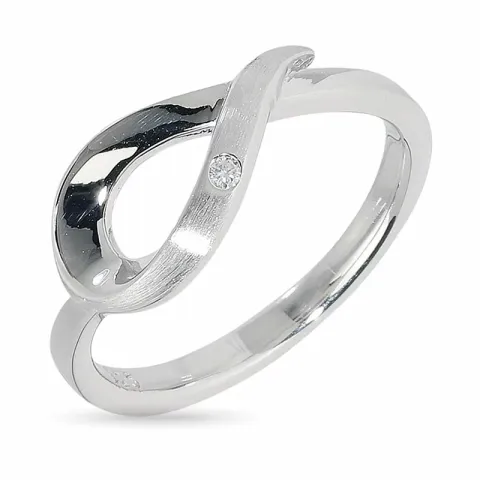 Elegant droppformad ring i 925 karat silver 0,015 ct