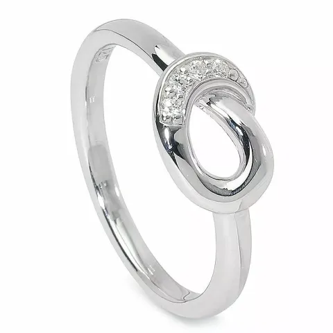 Oval zirkon ring i silver