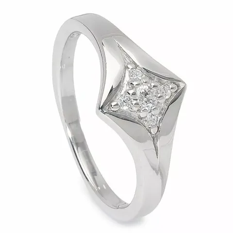 stjärna zirkon ring i silver