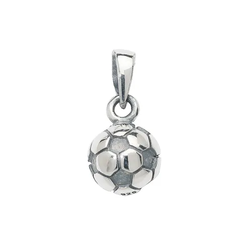 Runt fotboll hängen i oxiderat sterlingsilver