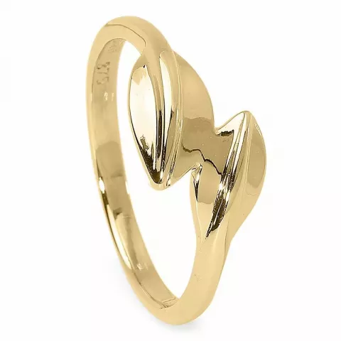 Ringar: blad ring i 9 karat guld