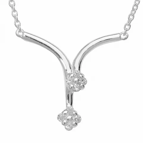 Simpel halsband i silver med hängen i silver