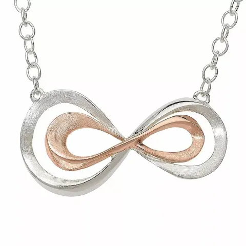 infinity halsband i silver med hängen i silver och förgyllt silver