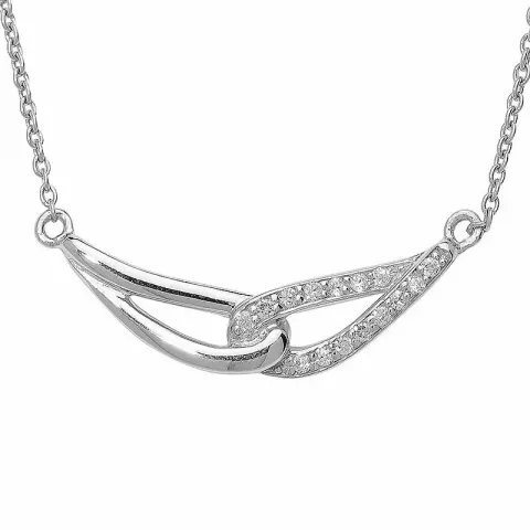 abstrakt halsband i silver med hängen i silver