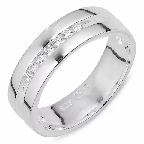 Elegant vit zirkon ring i silver