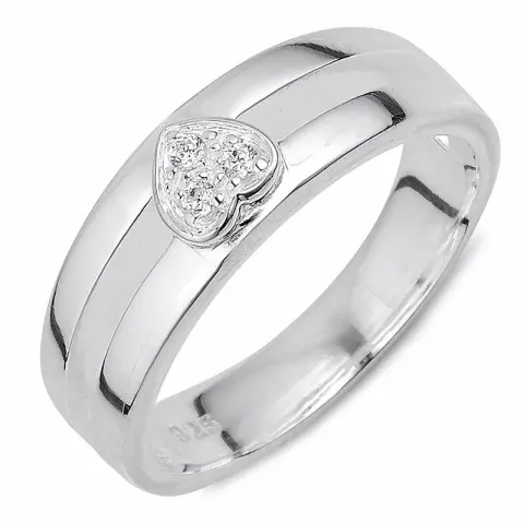 hjärta zirkon ring i silver