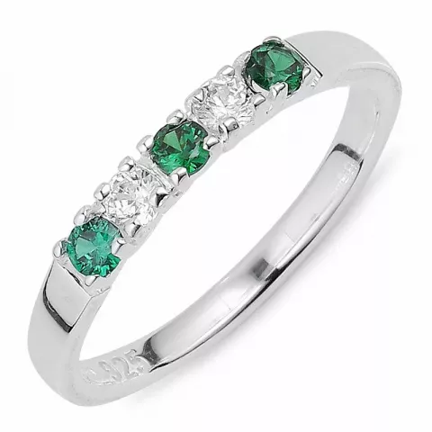 grön zirkon ring i silver