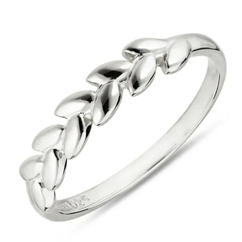 blad ring i silver