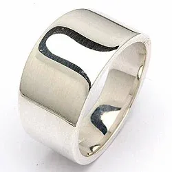 Bred ring i silver