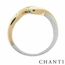 ring i silver med 8 karat guld