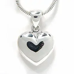 massivt 16 x 15 mm hjärthängen i silver