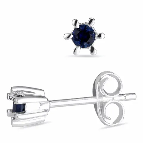 Safir örhängestift i silver