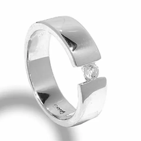 Elegant zirkon ring i silver