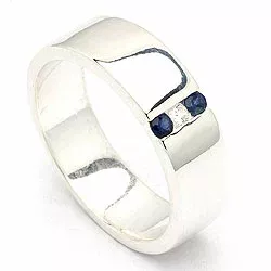 Blå safir silver ring i silver