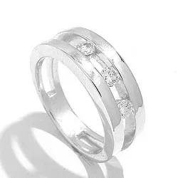 Förtjusande vit zirkon ring i silver