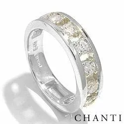 Enkel zirkon ring i silver