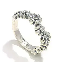 Blommor ring i silver