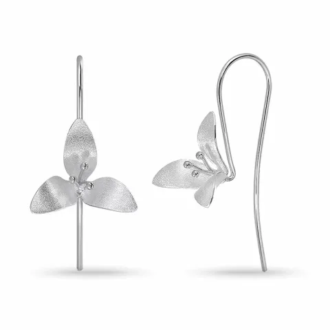blommor öronkrokar i silver