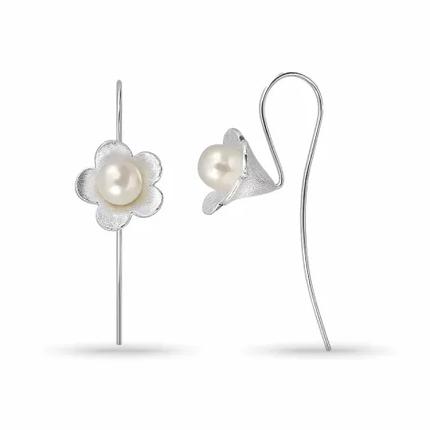 blommor öronkrokar i silver