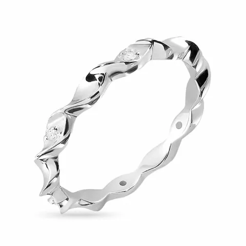 vridet zirkon ring i silver