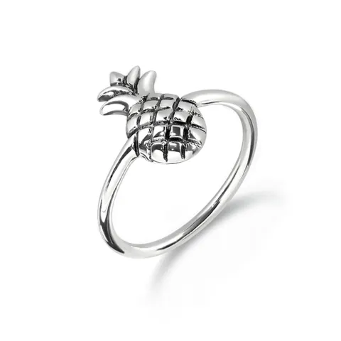 ananas ring i oxiderat sterlingsilver