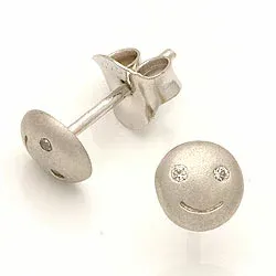 Little Ones runda örhängestift i rhodinerat silver