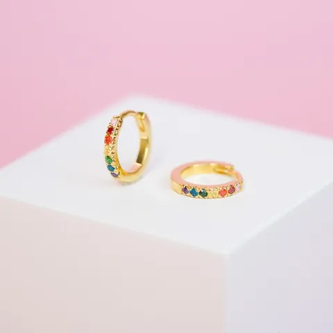 12 mm zirkon creol i förgyllt silver