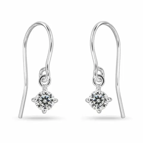 zirkon öronkrokar i silver