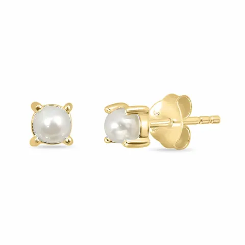 4 mm pärla örhängestift i förgyllt silver