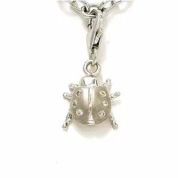 Nyckelpiga charm i rhodinerat silver 