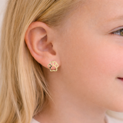 tass örhängestift i förgyllt silver - Little Ones