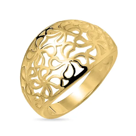 blommor ring i förgyllt silver