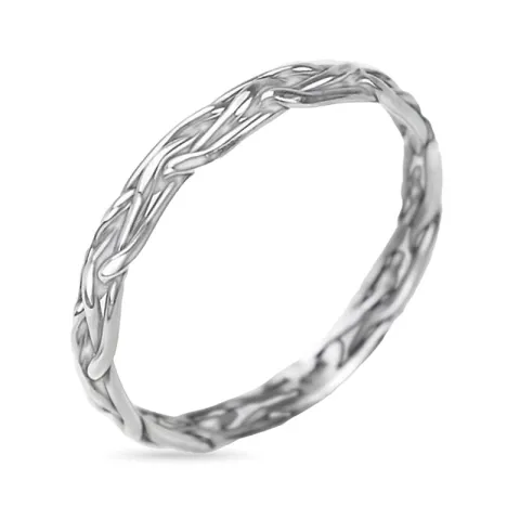 flätat ring i silver