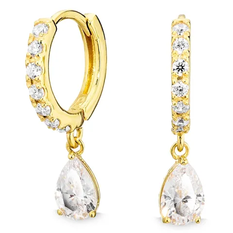 zirkon creol i förgyllt silver