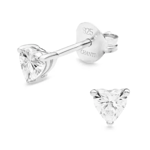 hjärta zirkon solitäreörhängestift i silver