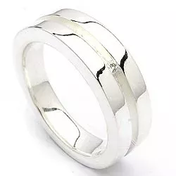 Förtjusande zirkon silver ring i rhodinerat silver