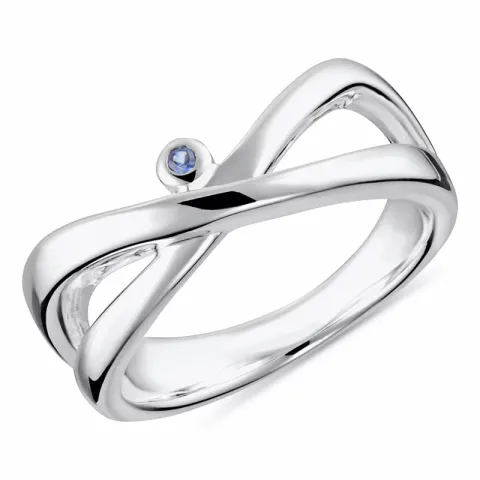 Elegant blå safir ring i silver