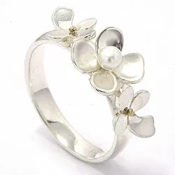 Kollektionsprov blommor ring i silver